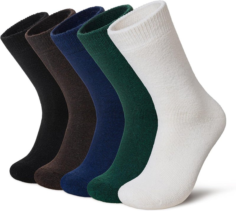 Velice Merino Wool Socks for Women 5 Pairs Warm Winter Hiking Thick Thermal Cozy Boot Work Soft Ladies Crew Socks - Image 1